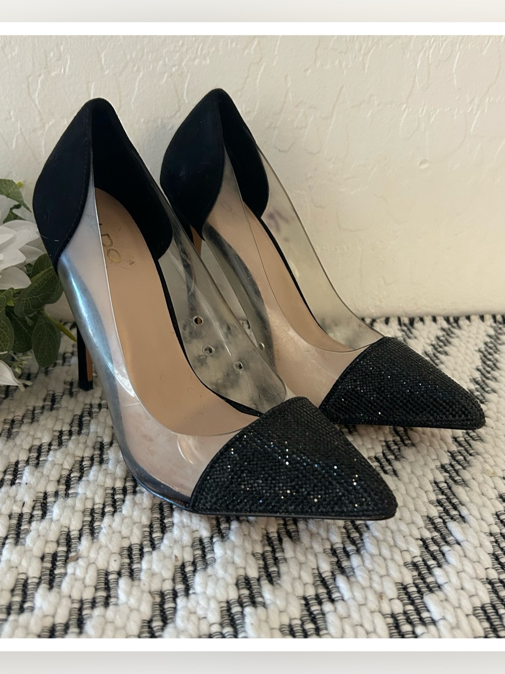 Aldo suede sparkle pointed toe stilleto pump size 8